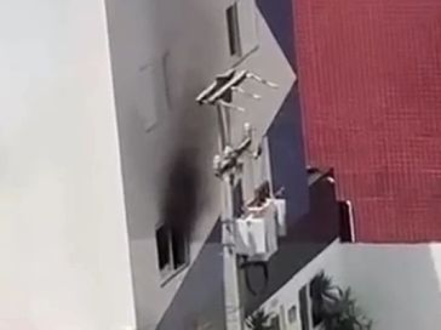 Incêndio atinge hotel na Jatiúca e mobiliza equipes do Corpo de Bombeiros em Maceió