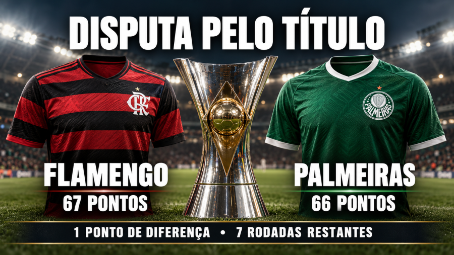 Flamengo e Palmeiras vencem fora e acirram corrida pelo título; veja o caminho até a última rodada