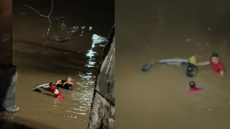 Trio arromba lotérica em Alagoas e carro cai em rio durante fuga; um morreu e dois foram presos