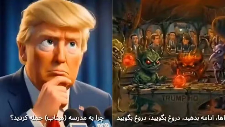 Irã provoca Trump com vídeo de IA com 'divertidamentes do mal' e referências a Epstein e a ataque em escola iraniana