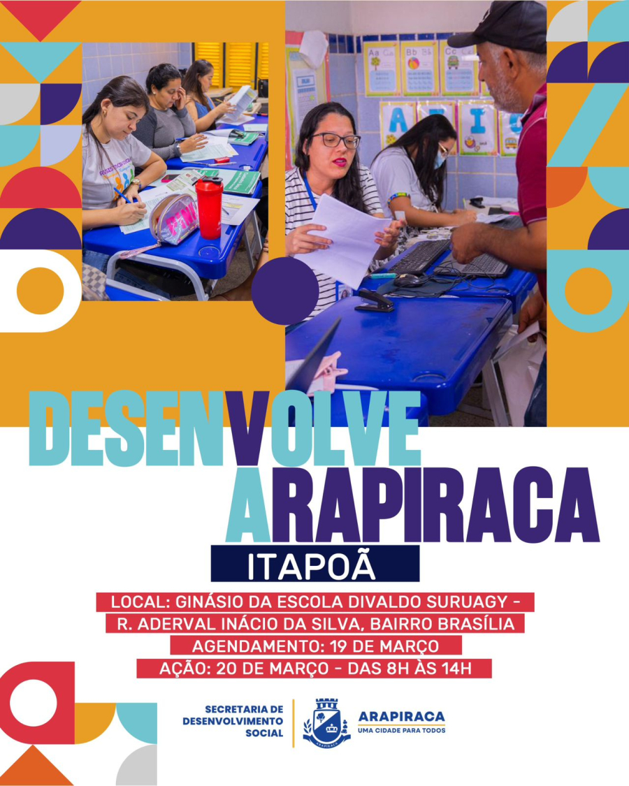 Programa Desenvolve Arapiraca acontece no bairro Itapoã nesta quinta (19) e sexta (20)
