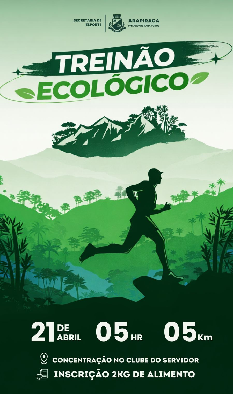 Treinão Ecológico: doação de alimentos e entrega de pulseiras serão realizadas no dia 20 no Ginásio João Paulo II