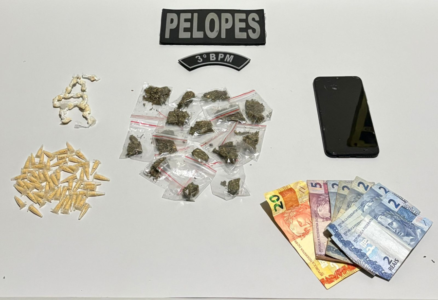 Homem é preso com drogas e dinheiro durante abordagem do Pelopes em Limoeiro de Anadia