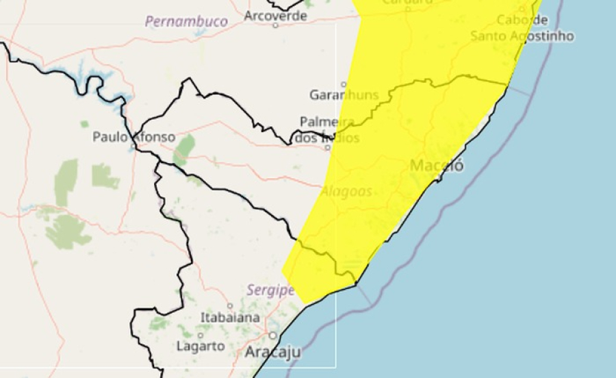 Previsão de chuva em 70 cidades de Alagoas; veja a lista completa do Inmet