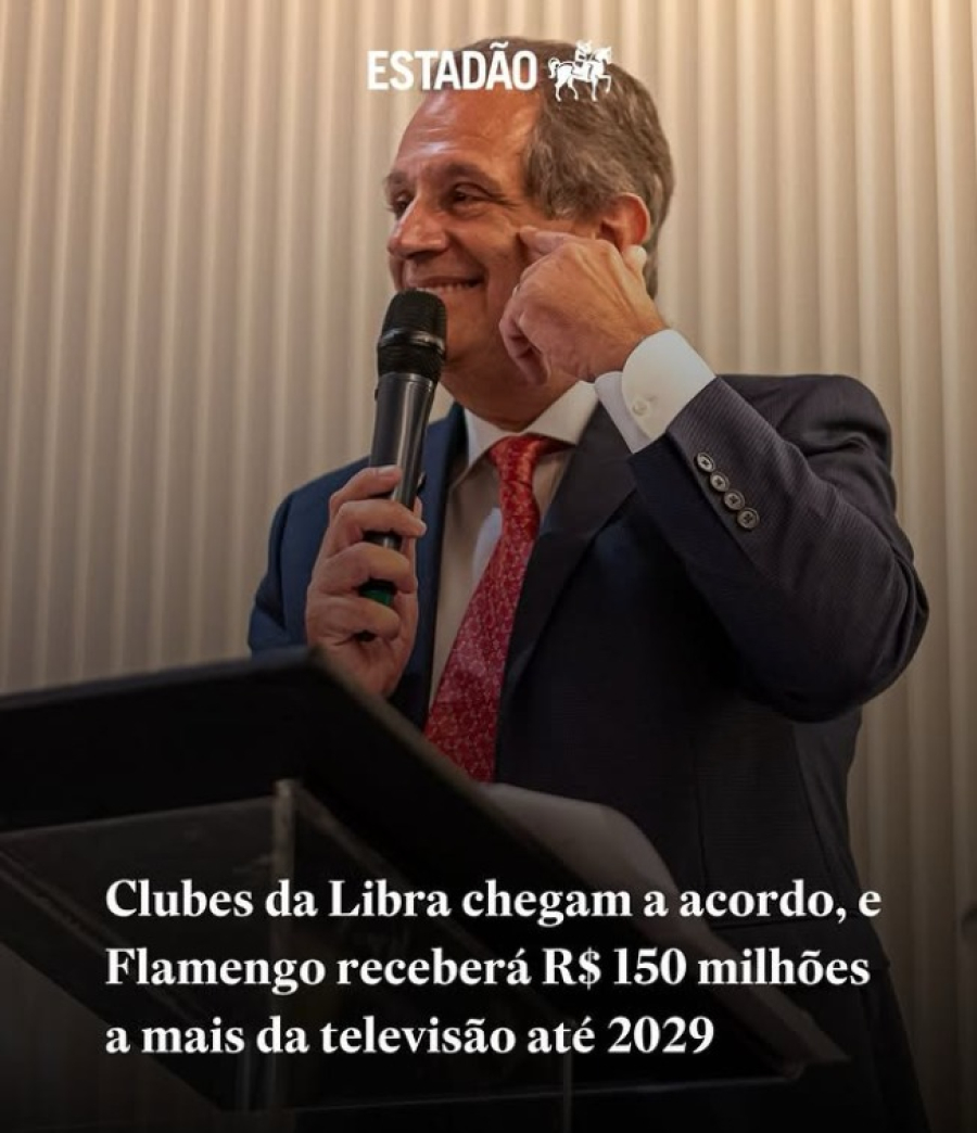 Acordo entre clubes da Libra, dará ao Flamengo mais R$ 150 Milhões