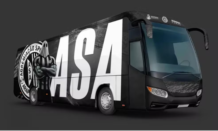 ASA destaca escudo e mascote na plotagem de seu novo ônibus; confira