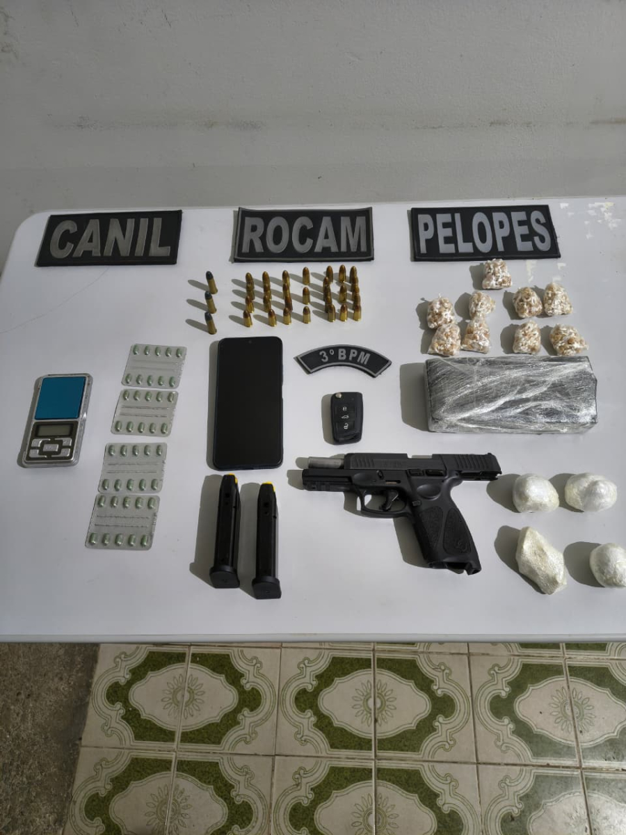 Homem é preso com pistola raspada, drogas e munições em Arapiraca