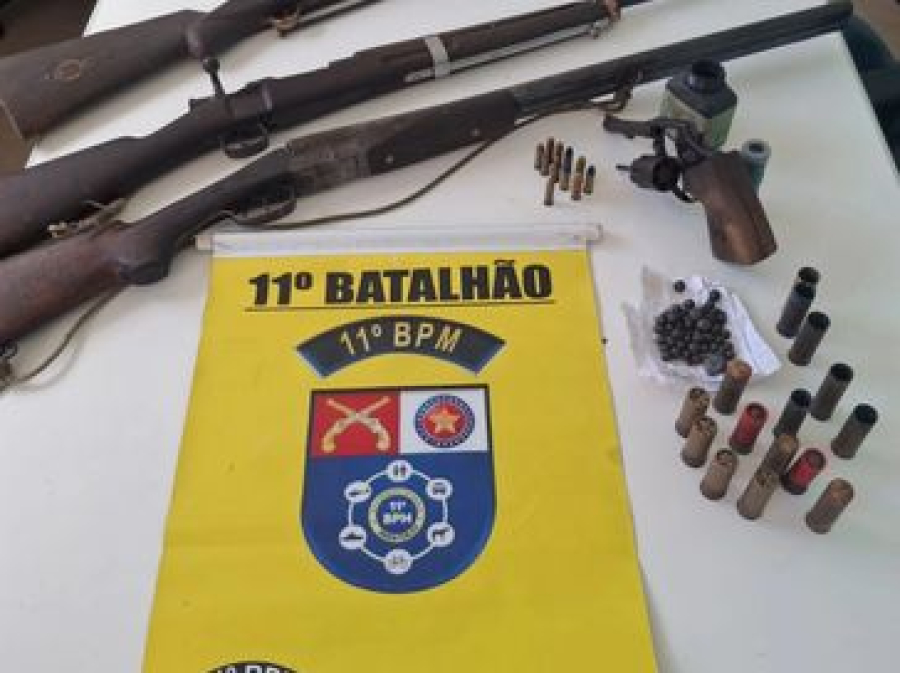 Polícia Militar apreende armas e munições em operação na zona rural de Piaçabuçu