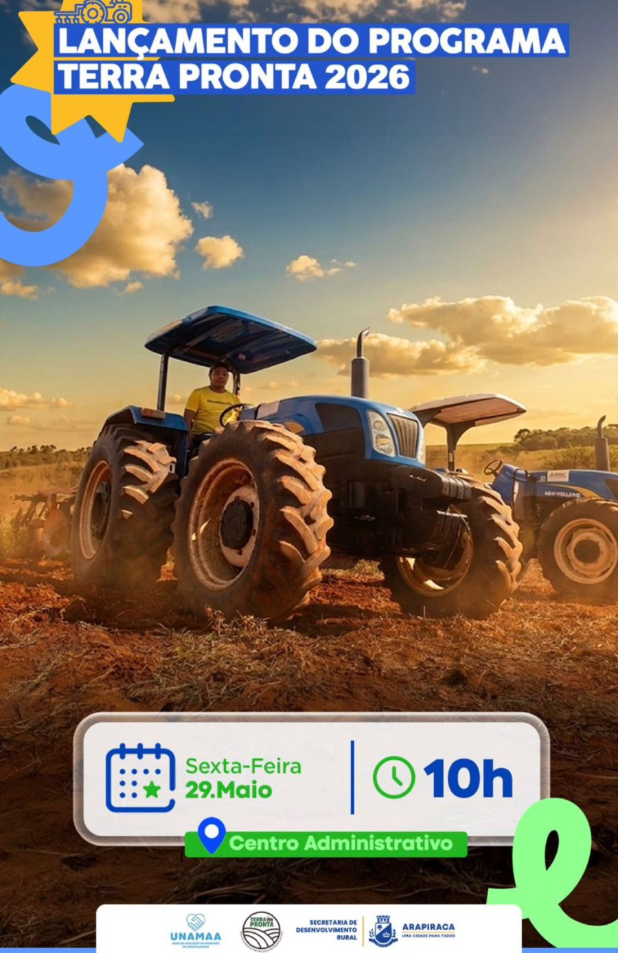 Arapiraca lança nova etapa do programa Terra Pronta e reforça apoio ao agricultor familiar nesta sexta-feira, 29