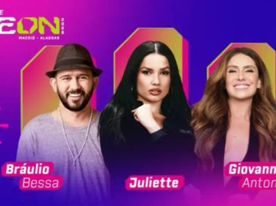 Juliette, Giovanna Antonelli e Bráulio Bessa estão entre as atrações do NEON 2026 em Maceió