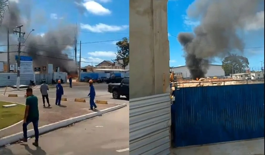 Incêndio atinge obra da nova sede da ALE e assusta moradores em Jaraguá